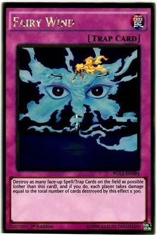 YU-GI-OH! - Fairy Wind (PGL3-EN094) - Oro Premium: Oro Infinito - 1ª Edición - Oro Raro
