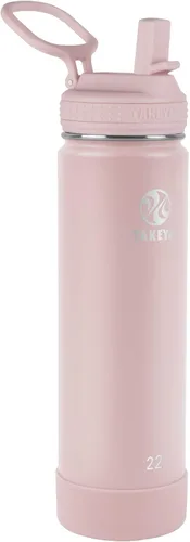 Miniatura 15 de Takeya Actives - Botella de agua de 24 onzas con tapa con popote, aislamiento de acero inoxidable de doble pared, apta para lavavajillas y sin BPA
