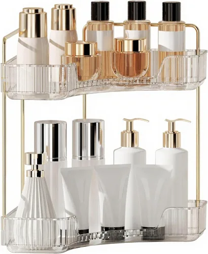 Miniatura 16 de YCIA&DONE Organizador de esquina para mostrador de baño, organizador de maquillaje para tocador, bandeja de perfumes cosméticos para el cuidado