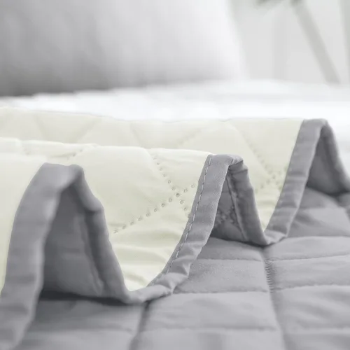 Miniatura 6 de Easy-Going - Juego de colcha reversible tamaño king con 1 colcha y 2 fundas de almohada, colcha de cama suave, edredón de microfibra liviano Gris