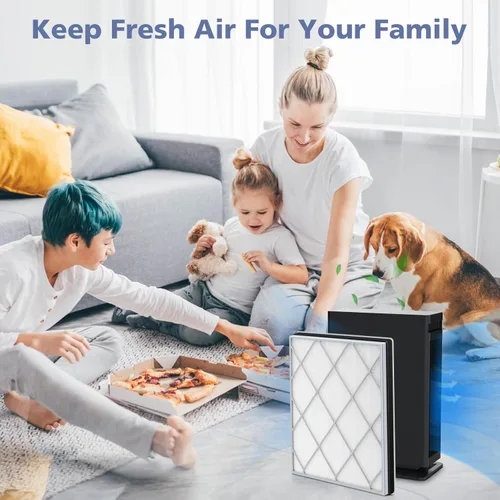 Miniatura 7 de Filtro HE401 para purificador de aire Shark 4, compatible con Shark HE401 HE402 HE405 HE400, H13 True HEPA Filtro de carbón activado de alta
