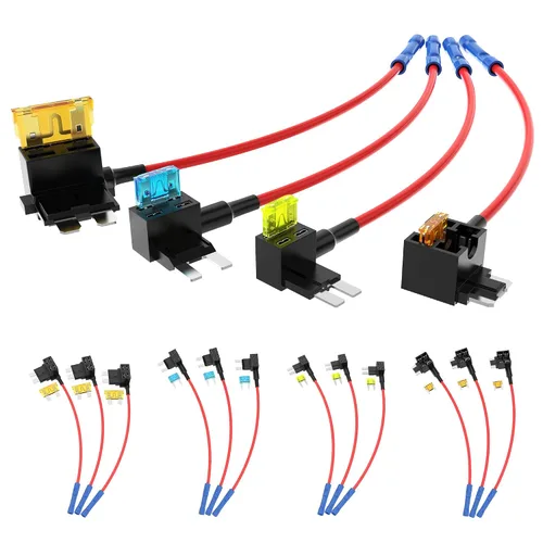 RVBOATPAT 16 piezas 12V Fusibles de grifo de perfil bajo Mini Micro2 Portafusibles Automotriz Kit de fusibles para añadir un circuito ATO ATC ATM