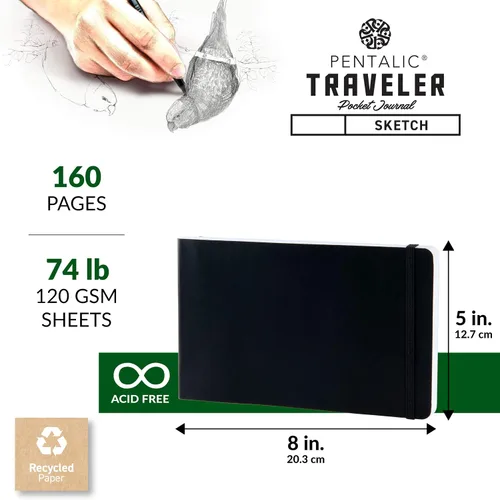 Miniatura 3 de Cuaderno de bocetos Travelers Dot Grid Pentalic Art, libre de ácidos