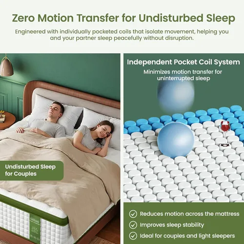 Miniatura 6 de BedStory Firm Full Mattress 12 Inch, Hotel Collection Hybrid Mattresses with Zoned Lumbar Support, Extra Back & Hip Support, CertiPUR-US