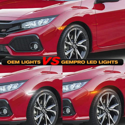 Miniatura 7 de Gempro Luces LED de posición laterales para Honda Civic Sport Si 2016-2021 Civic Coupe Sedan Hatchback señales de giro delanteras secuenciales ámbar