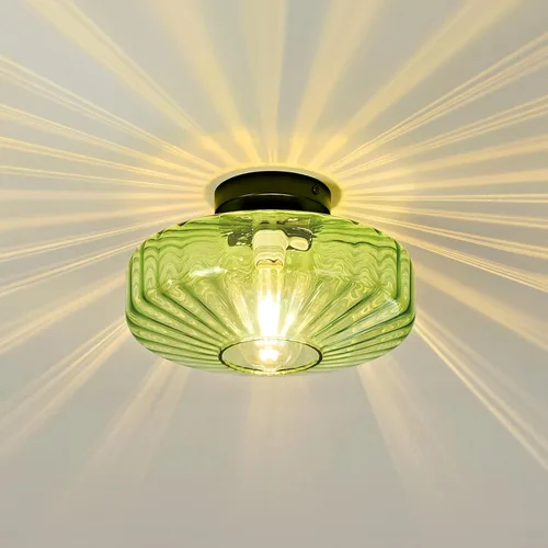 Miniatura 10 de Luces de techo semiempotradas de vidrio - 30 cm Luminaria vintage de estilo moderno de mediados de siglo - Monturas de luz únicas de estilo Art Deco