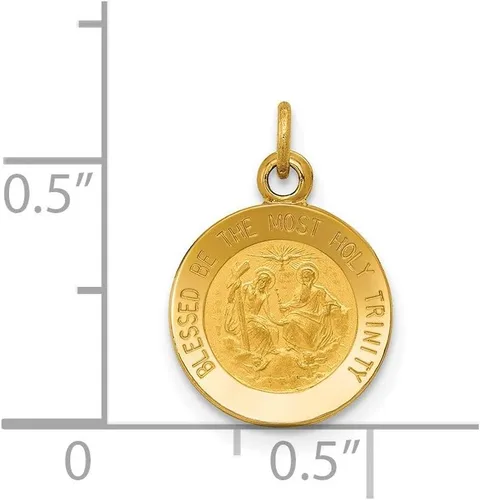 Miniatura 3 de Colgante de oro amarillo de 14 k con medalla de la Santísima Trinidad, Metal, Sin información.