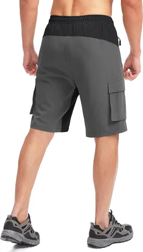 Miniatura 3 de Bikewa Pantalones cortos de ciclismo de montaña para hombre, con acolchado 3D, ajuste holgado, con bolsillos con cremallera