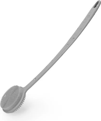 Miniatura 9 de Paquete de 2 cepillos de espalda para ducha, cepillo corporal de mango largo de 17 pulgadas, cepillo de ducha de doble cara para exfoliación