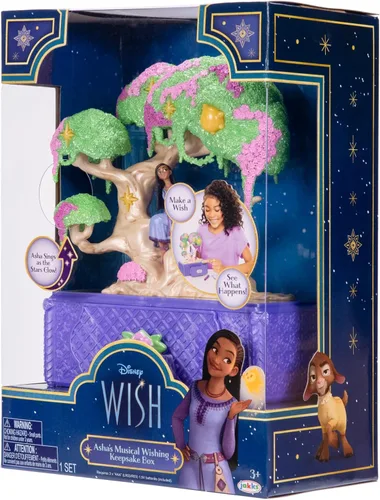 Miniatura 6 de Disney's Wish - Joyero con diseño de árbol de los deseos de Asha, caja musical con anillo de juguete de estrella
