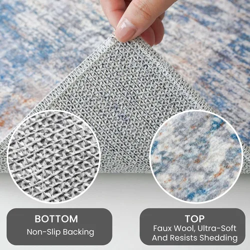 Miniatura 46 de IOHOUZE Alfombra abstracta lavable de 3 x 12 pies para pasillos, antideslizante para cocina, camino de entrada de lana sintética para interiores