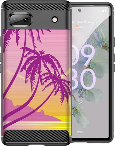 Miniatura 21 de CasesOnDeck Black TPU Case Compatible with Google Pixel 6A (2022) / Pixel 6A Case Slim Minimalistic Flexible Textured Cover -Bass Fishing