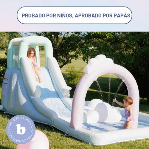 Miniatura 4 de Bounceland Splash N' Dash - Tobogán acuático de ensueño, 14.4 pies de largo x 9.1 pies de ancho x 6.8 pies de alto, tamaño inflado, diversión al