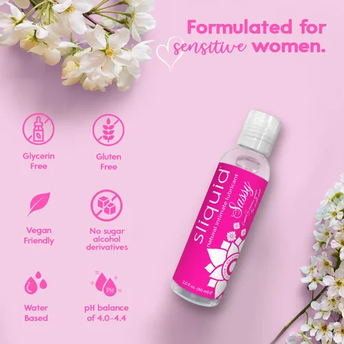 Miniatura 4 de Sliquid Sassy - Lubricante a base de agua, gel grueso y duradero, lubricante natural para mujeres/hombres/parejas, sin perfume, 2 onzas líquidas