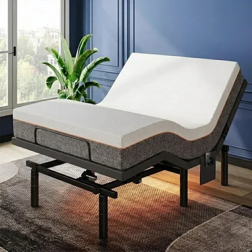 Miniatura 18 de Pipishell Base de cama ajustable individual XL y colchón de espuma viscoelástica de 14 pulgadas con masaje, base de cama eléctrica con espuma