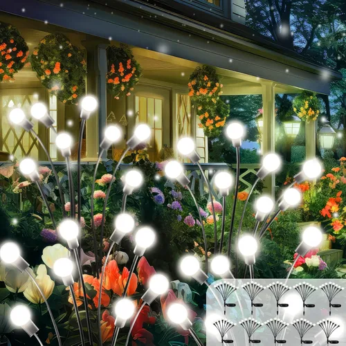Miniatura 8 de 2026 Luces Solares Actualizadas para Exteriores, Juego de 8 Luces de Jardín Solares con 2 Modos, Luces de Luciérnaga al Aire Libre Impermeables
