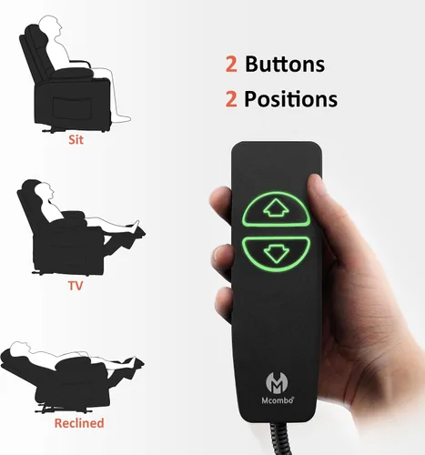 Miniatura 7 de MCombo Zero Gravity PR621 - Silla reclinable eléctrica con masaje de calor y vibración, silla reclinable con puertos USB, portavasos para sala