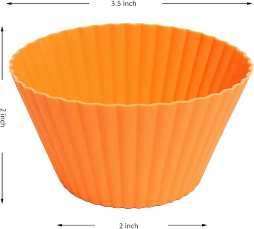 Miniatura 2 de Paquete de 12 tazas de silicona extra grandes para hornear cupcakes, forros para magdalenas y muffins de 3.54 pulgadas, tazas de silicona