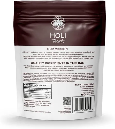 Miniatura 7 de HOLI Elk & Venison - Golosinas liofilizadas para perros, totalmente naturales y capturadas en la naturaleza, fortificadas con vitaminas y minerales