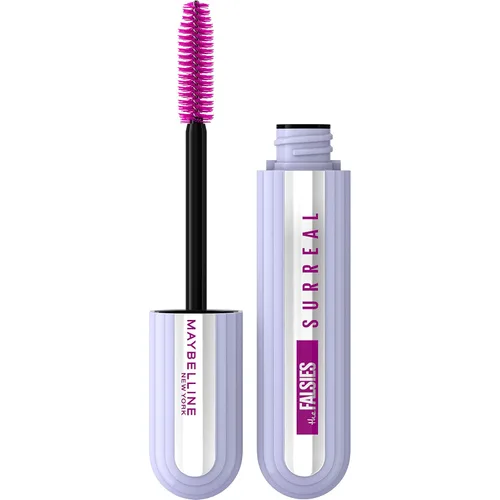 Máscara de pestañas lavable The Falsies Surreal Extensions de Maybelline, máscara de volumen y alargamiento, maquillaje, negro más negro, 1 unidad