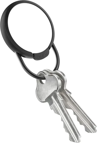 Orbitkey Funda delgada para AirTag | Fabricado con acero inoxidable y TPU | Sostiene de forma segura tu Apple AirTag | Se fija fácilmente a las Negro