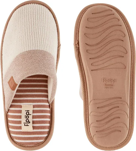 Miniatura 3 de Floopi Pantuflas de casa para mujer, suaves y acanaladas, con espalda cerrada, con múltiples capas, cómoda plantilla de memoria con suela de jersey