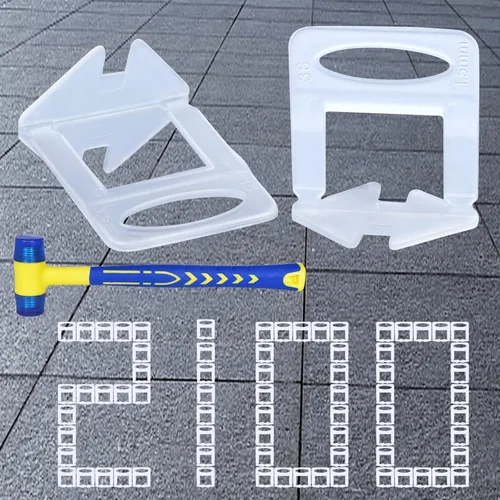Miniatura 9 de Clips de sistema de nivelación de azulejos, espaciadores, clips niveladores de azulejos, espaciadores niveladores de azulejos, 1000 piezas de 1/8