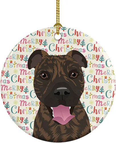 Miniatura 84 de Caroline's Treasures Bulldog Francés Azul de Navidad Adorno de Cerámica Decoraciones Colgantes para Árbol de Navidad para Hogar Navidad, Festividad