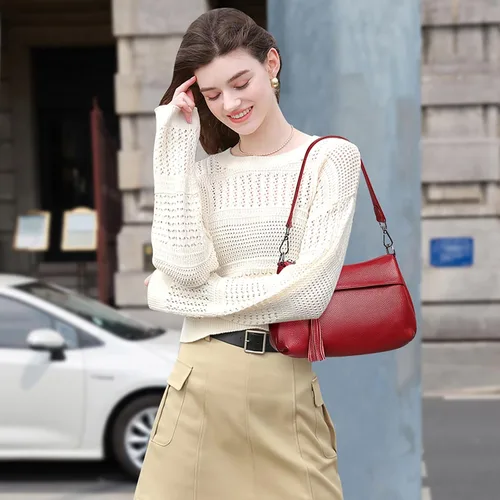 Miniatura 3 de Over Earth Bolsos de cuero para mujer, bolso de hombro pequeño Hobo para mujer