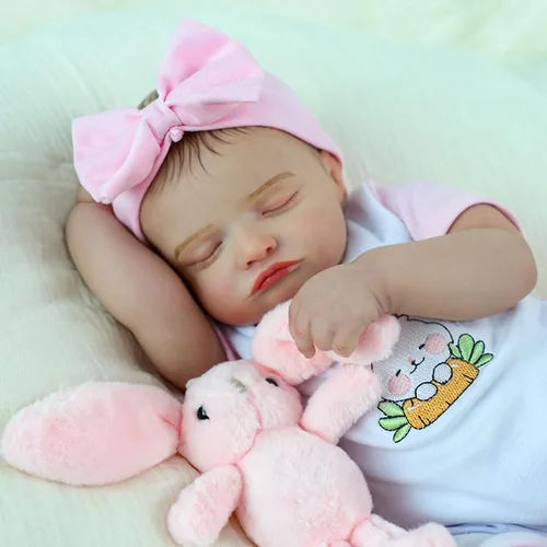 Miniatura 11 de KSBD Muñecas de bebé realistas Reborn de 20 pulgadas, muñecas de bebé recién nacidas realistas de la vida real, cuerpo de tela suave con accesorios