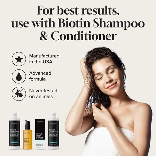 Miniatura 7 de Suero para el crecimiento del cabello Biotin, fórmula tópica avanzada para ayudar a crecer un cabello saludable y fuerte, adecuado para hombres