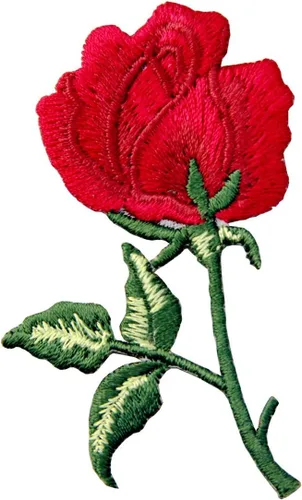 Miniatura 2 de Parche de rosas rojas boho bordadas retro con apliques florales para planchar y coser emblema de amor, juego de 2