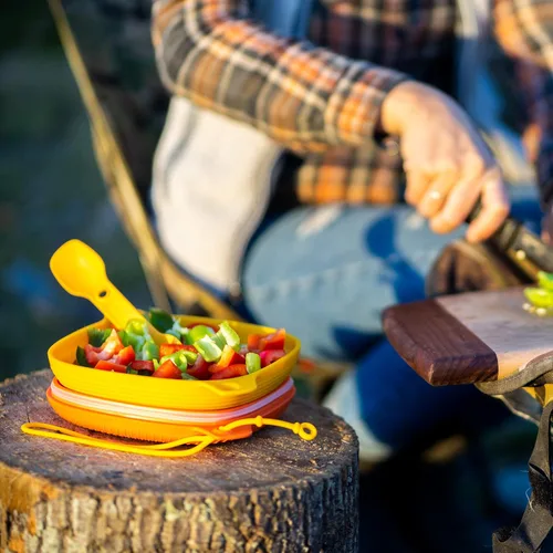 Miniatura 5 de UCO Kit de 4 piezas para acampar con cuenco, plato y juego de utensilios de tenedor 3 en 1 Venture