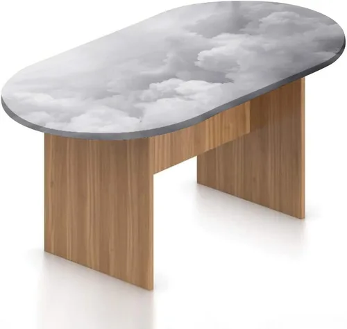 Miniatura 15 de XISUNYA Mantel ovalado ajustable, mantel de poliéster con bordes elásticos grises, diseño digital abstracto suave, estampado urbano moderno, se Gris