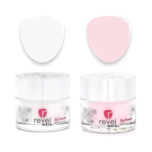 Miniatura 25 de Revel Nail Polvo de inmersión – Esmalte de uñas en polvo transparente y rosa, polvo de inmersión resistente a las virutas con vitamina E y calcio