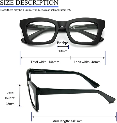 Miniatura 5 de REAVEE Oprah Style - Lentes de lectura para mujer, bloqueo de luz azul, elegantes y de gran tamaño, bisagra de resorte Negro/Azul Leopardo/Leopardo