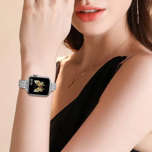 Miniatura 7 de MioHHR Correa delgada de metal compatible con Apple Watch de 42 mm (Series 11 10) 41 mm (Series 9 8 7) 40 mm (Series 6 5 4 SE3/2/1) 38 mm