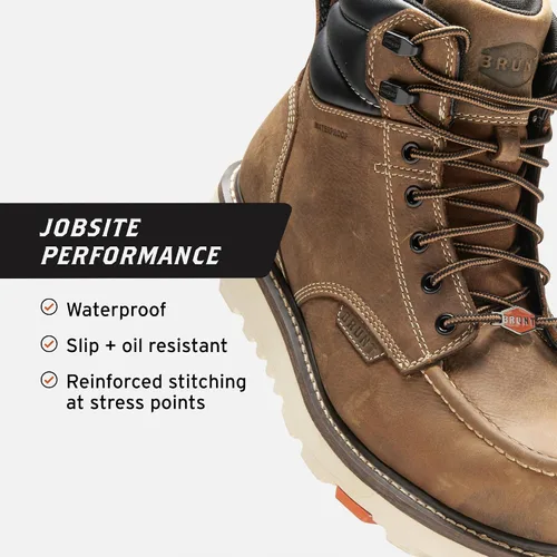 Miniatura 3 de BRUNT Marin Welted (Soft Toe) - 6" Waterproof Moc Toe Wedge Work Boot - Goodyear Welt Construction - EH & ESR Rated - Oil & Slip Resistant