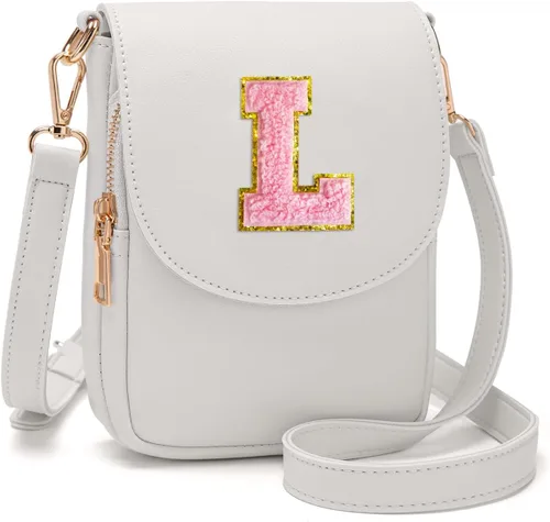 Miniatura 114 de Viverte Bolso Cruzado para Niñas Adolescentes Pequeñas, Bolso Inicial para Celular, Pequeña Cartera para Niños Pequeños, Bolso de Cuero con Tres
