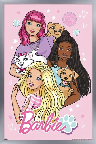 Miniatura 15 de Mattel Barbie - Bonito póster de pared, 22.4 pulgadas de largo x 14.7 pulgadas de ancho, versión enmarcada de madera de granero