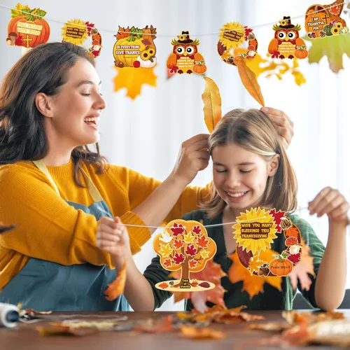 Miniatura 5 de Outus 24 piezas de manualidades religiosas de otoño para niños, calcomanías de calabaza y Jesús de cosecha de otoño, adornos colgantes