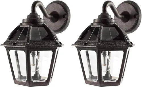 Miniatura 11 de Gama Sonic Polaris - Lámpara solar de pared, lámpara exterior LED blanca cálida para exteriores, resina negra con protección UV para zonas costeras