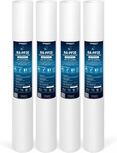 Miniatura 12 de Ronaqua Cartucho de filtro de agua de sedimentos estándar de 10 micrones de 20 x 2.5 pulgadas, certificado NSF, filtración de 4 capas para sistemas