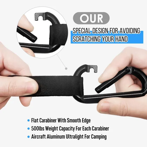 Miniatura 7 de Grassman Hamaca de camping doble y individual hamaca portátil con correas de árbol, hamacas de paracaídas de nailon ligero, accesorios