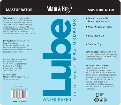 Miniatura 4 de Adam and Eve Lube Gel a base de agua de 8 onzas añade una suavidad superior para su uso con juguetes y Strokers Lubricante personal seguro de látex