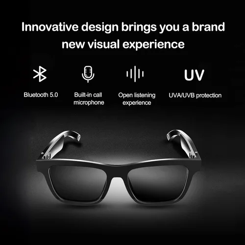 Miniatura 4 de Lentes de audio inteligentes, lentes de sol polarizados con Bluetooth, micrófono y altavoz integrados, asistente de voz, Bluetooth 5.0, gafas de sol