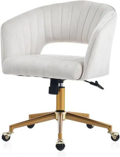 Miniatura 10 de Eifizek Silla de escritorio de oficina de terciopelo, moderna silla de escritorio ajustable para el hogar con ruedas, silla giratoria para Negro