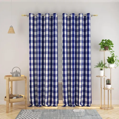 Miniatura 125 de Cortinas de 24 pulgadas de largo con diseño Buffalo Check Gingham Plaid para ventanas de cocina y baño, tratamiento para ventanas con 2 paneles