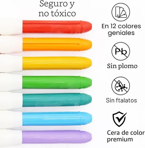 Miniatura 7 de Lebze Crayones lavables jumbo para niños pequeños, juego de 24 colores no tóxicos, crayones grandes para bebés, regalo para niños y niñas, flor