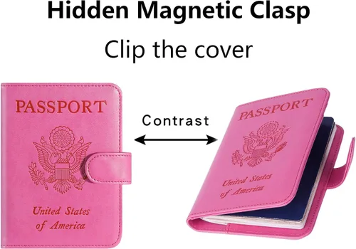 Miniatura 3 de Funda para pasaporte de piel con bloqueo RFID accesorios de viaje para mujeres y hombres